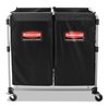 Rubbermaid Commercial Collapsible X-Cart, Steel, 2-4 Bushel Cart, 24.1Wx35.7Dx34H, Blk/Slvr 1881781